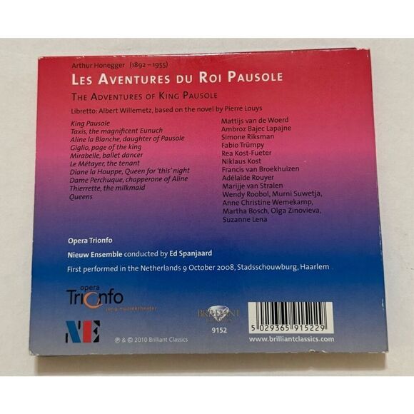 Nieuw Ensemble-Honegger -Les Aventures du Roi Pausole (2010, CD, Digipak) - Picture 7 of 9